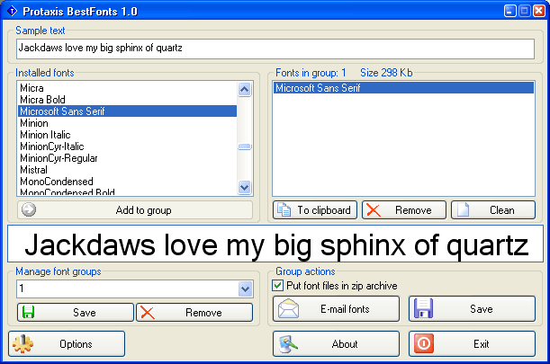 Protaxis BestFonts Screenshot